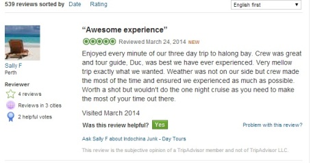 “Awesome experience”